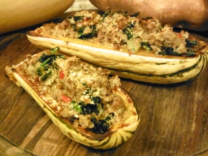 Sausage Stuffed Delicata Squash - Amanda Naturally