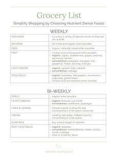 Grocery List - Regular Purchases - Amanda Naturally