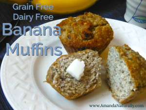 Banana Muffins - Grain Free Dairy Free - Amanda Naturally