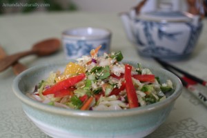 Asian Inspired Pasta Salad | gluten free, vegetarian | AmandaNaturally.com