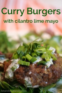 Curry Burgers with Cilantro Lime Mayo | AmandaNaturally.com