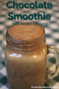 Chocolate Smoothie (with hidden spinach!) | dairy free, vegan, paleo | AmandaNaturally.com